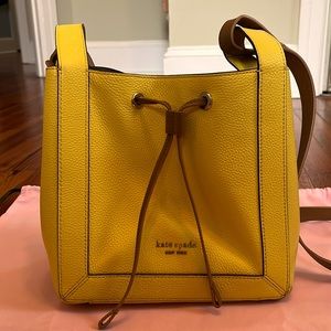 Kate Spade Grab Small Bucket Bag Yellow Leather